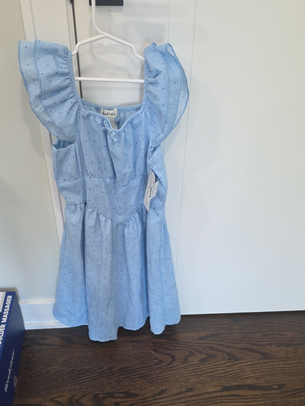 Derek Heart Light Blue Dot-Print Ruffle Dress for Kids